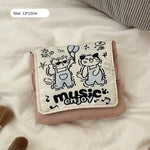sac rangement réutilisable polyester rose noir blanc moderne mignon dessins animaux crèmes pinceau boîte