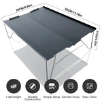 table pliante extérieure aluminium minimaliste moderne rectangle striée portable sac transport