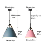 suspension lumineuse moderne conique mat noir gris rose câble cuir douille électrique