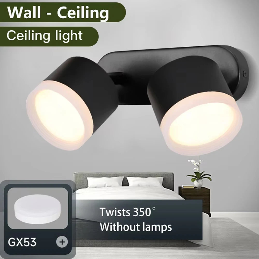 lampe moderne noir 35cm 15cm led gx53 3000k 4500k 6000k touch switch