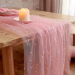 serviette table rose clair blanc jaune blanches translucide élégante réutilisable mariage fête hôtelextérieur