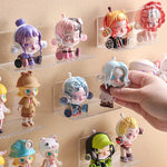 présentoir mural transparent figurines collection clips auto adhésifs multicolores modernes(cartoon) rangement jouets bricolage