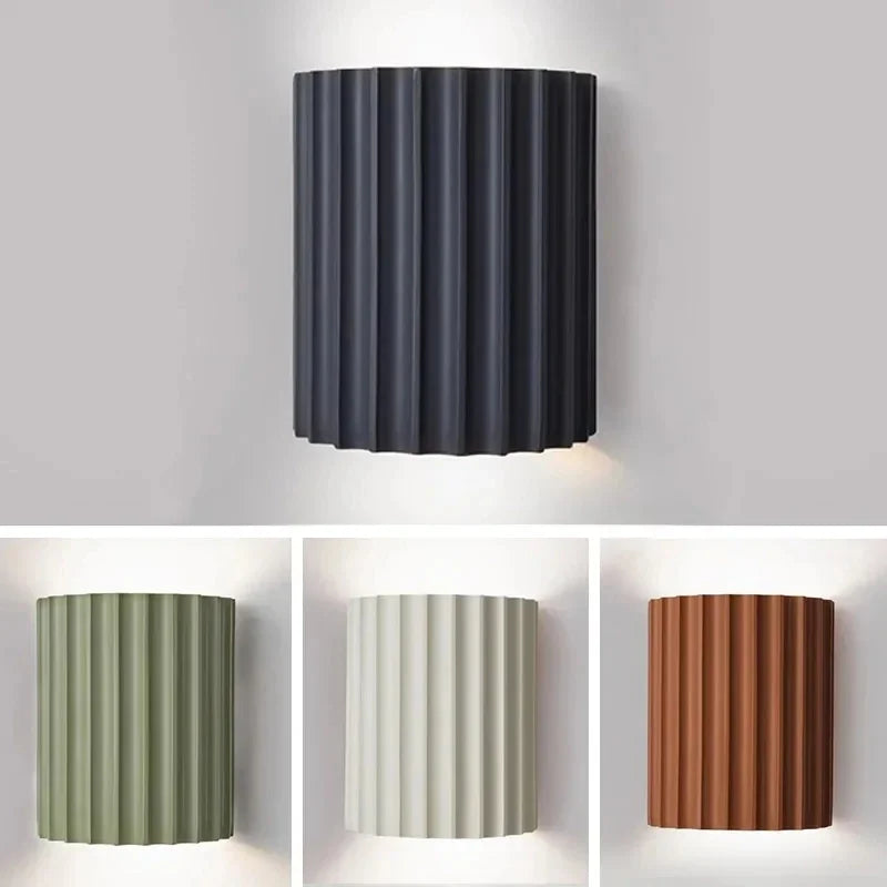 applique murale moderne rayée marron noir vert blanc orange éclairage quotidien fixée mur flux