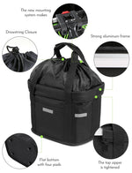 panier vélo pliable noir animal tissu texturé utilitaire guidon chien décontracté monté cadre