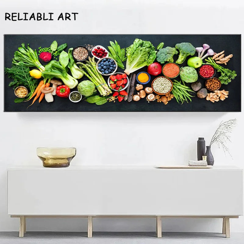 Détail de l'impression nature morte fruits frais sur toile