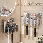 porte produits mural transparent texturé moderne ventouse brosses dents salle bain