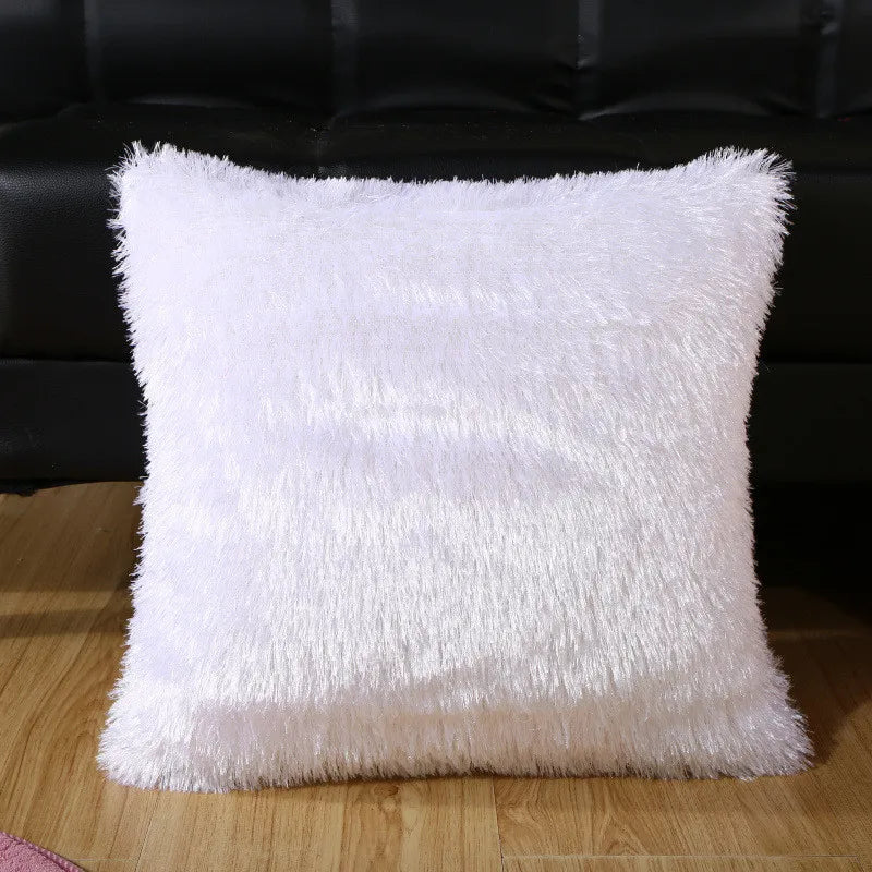 housse coussin peluche douce violet rouge vert blanc moderne décoration canapé maison salon
