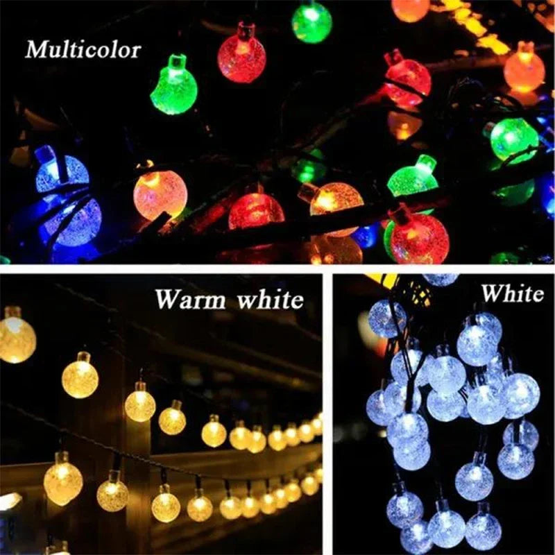 guirlande lumineuse multicolore blanc chaud translucides modernes clips modes solaire extérieure patio jardin