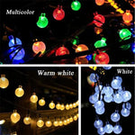 guirlande lumineuse multicolore blanc chaud translucides modernes clips modes solaire extérieure patio jardin