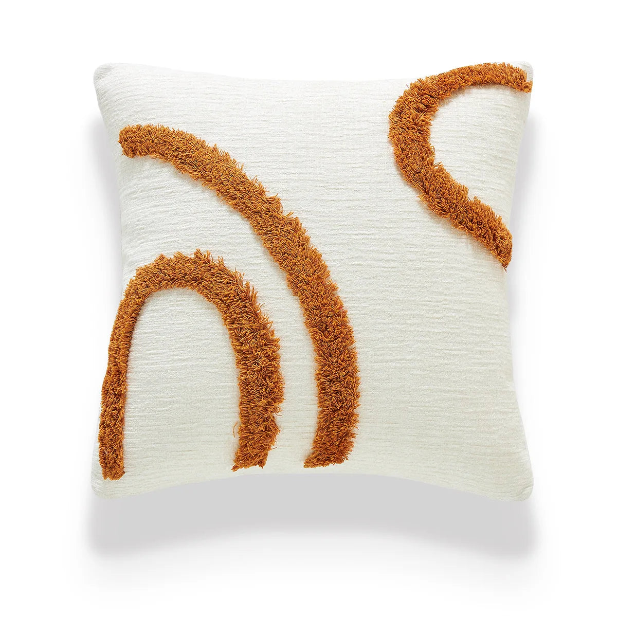 coussin peluche patchwork motif géométrique boho chic franges non toxique 45x45cm
