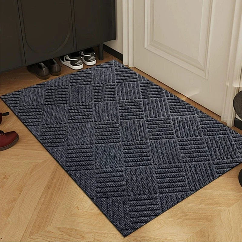 tapis gris rayures moderne antidérapant polyester mousse pe salon cuisine chambre couloir