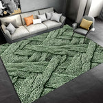 tapis texturé vert motifs géométriques moderne antidérapant polyester bain salon imperméableextérieurporte