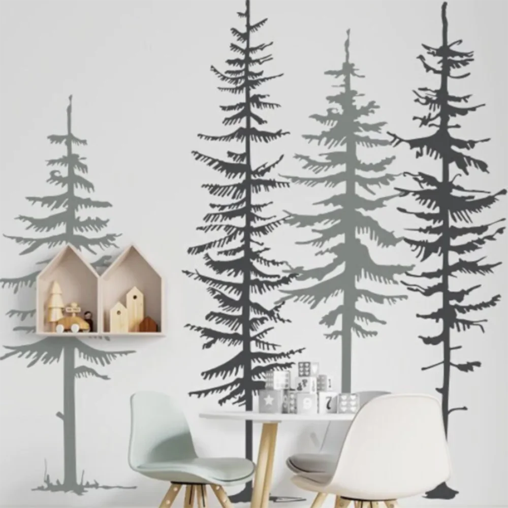 Autocollant mural jungle 4 pièces Ombre Interieur