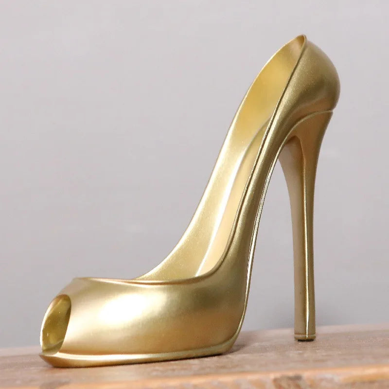 support bouteilles talons hauts or blanc rouge moderne adhésif vin verre