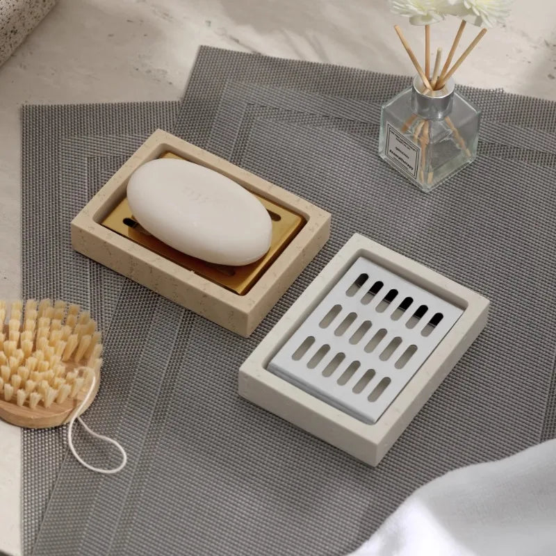 support savon pierre naturelle texture granulée minimaliste couleur beige clairintérieur décoration objet decoratif opacité