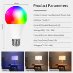 ampoule led intelligente é27 blanc multicolore rgb moderne application tuya bluetooth