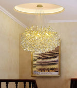 suspension lumineuse moderne or transparent branches ampoules led 120cm moderne élégant