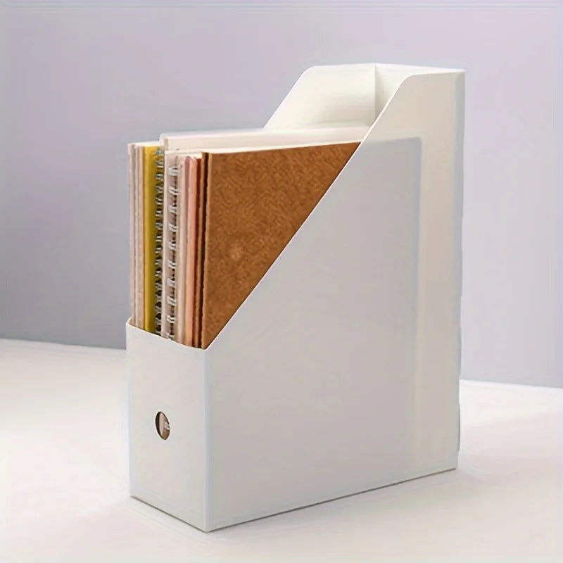 porte documents blanc moderne plastique légèrement rugueux papeterie livres