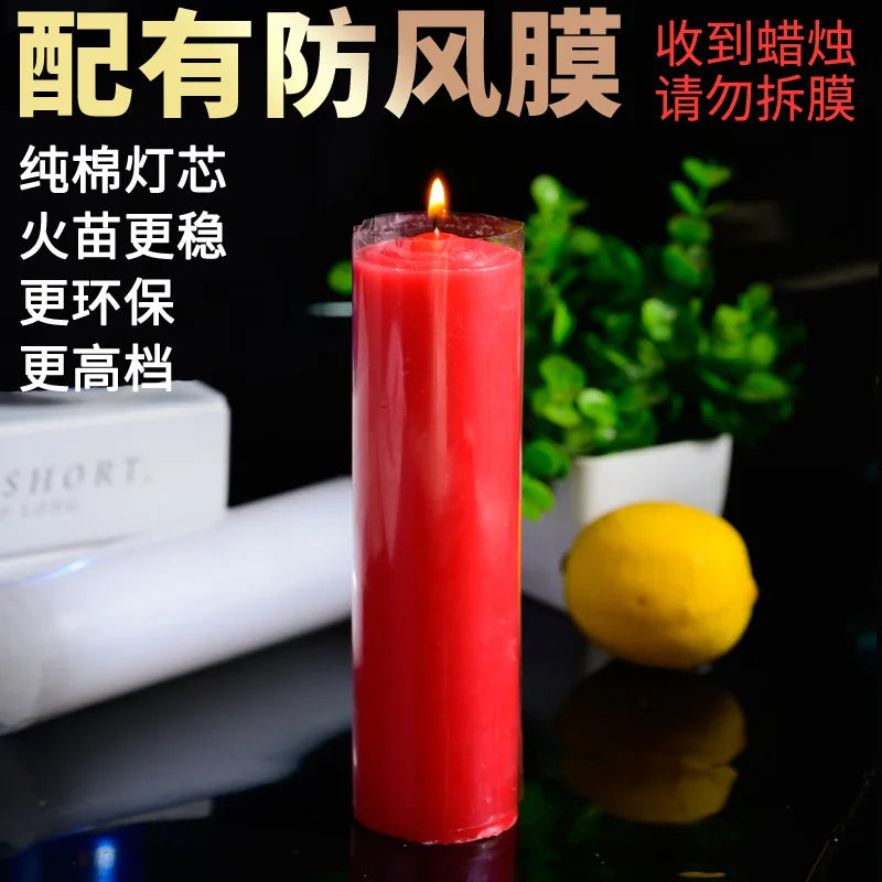 bougies urgence rouge blanche 16cm 60h combustion sans flamme opaques classiques