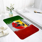 tapis moderne abarth logo scorpion noir rouge salon entrée antidérapant polyester