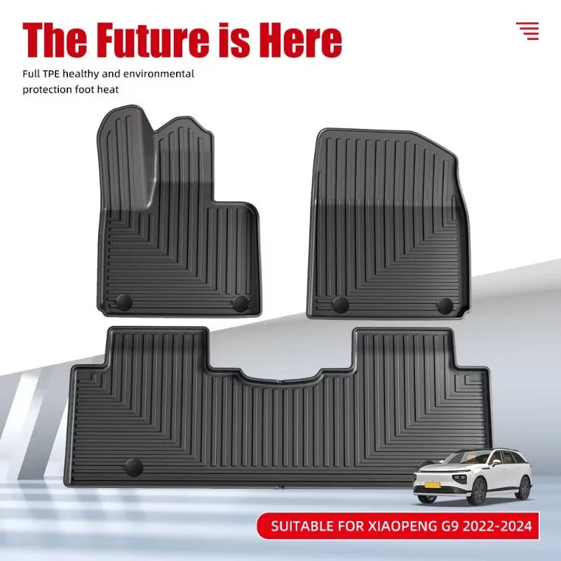 tapis sol voiture noir rayures horizontales moderne waterproof eyelets fixations