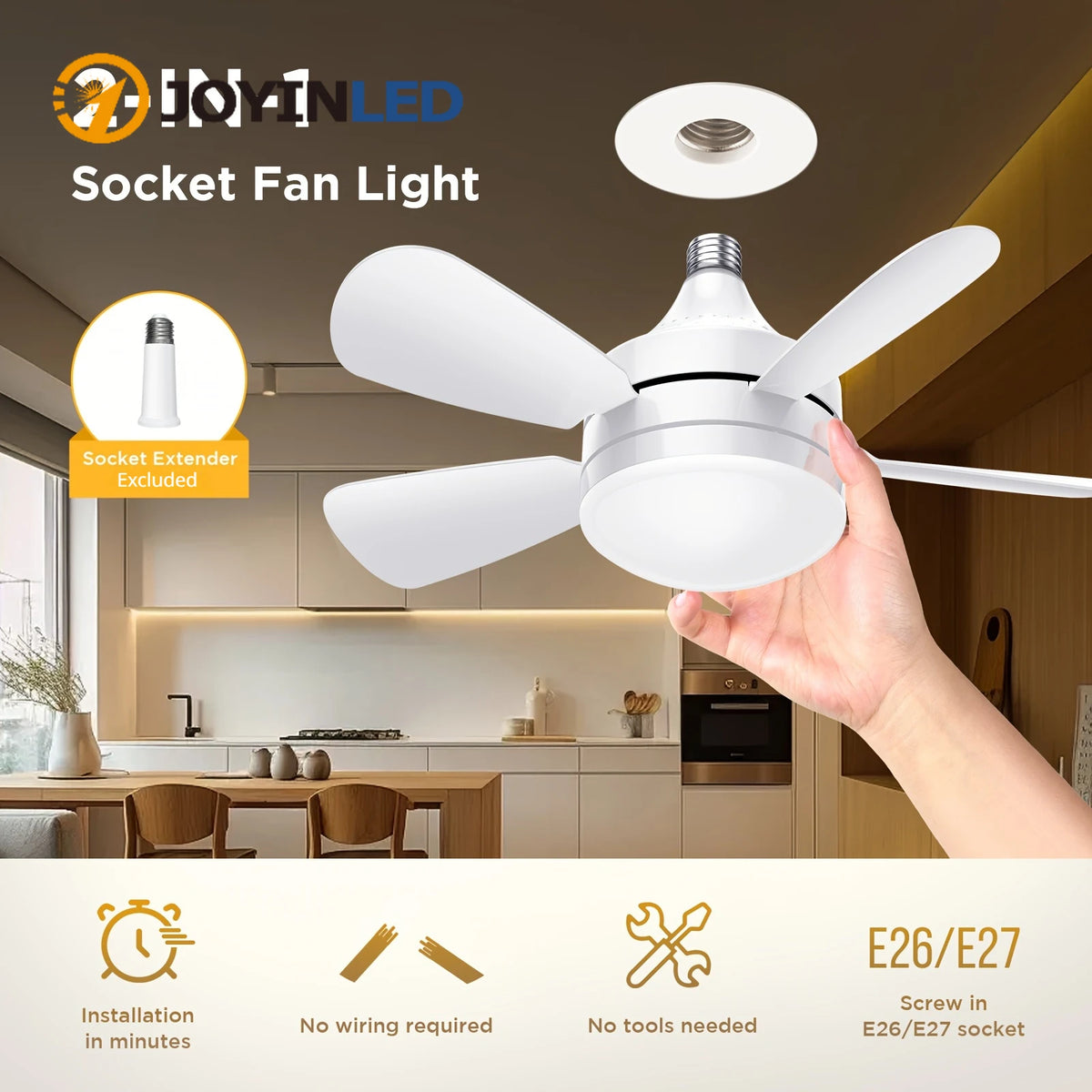 ventilateur lumière blanc moderne vitesses télécommande 249 2000 lumens abs