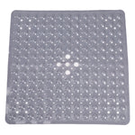 tapis bain antidérapant gris moderne perforations taches blanches opacité suction lavable machine