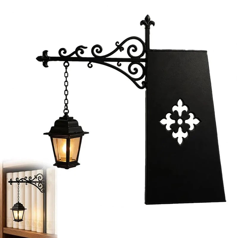 lampe table vintage noire lanternes suspendues motifs floraux support mural décoration romantique