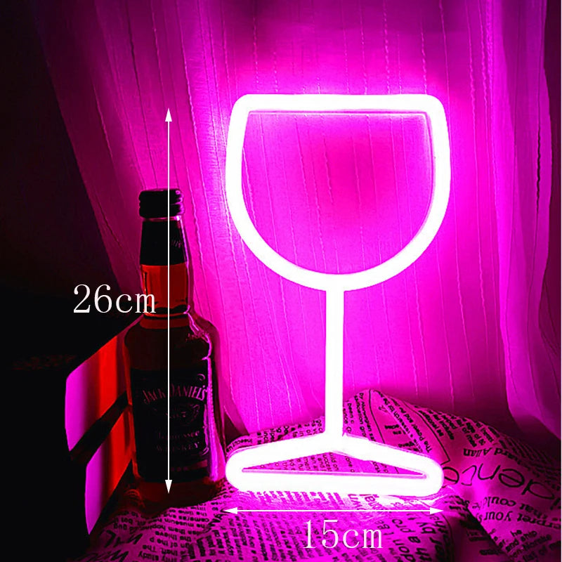 néons lumineux bar lettre relief opaques moderne câble usb adaptateur rose bleu festive
