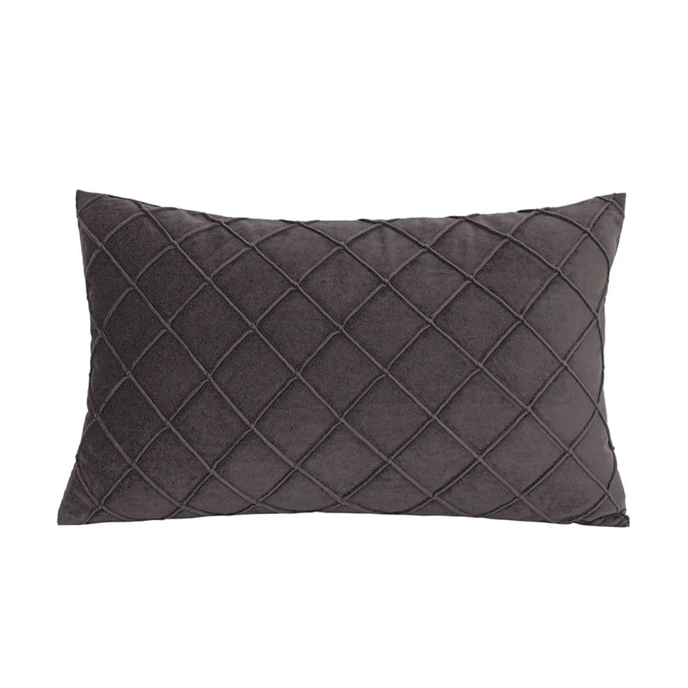 coussins velours gris carreaux moderne décoration intérieure lit sofa contemporain fixations
