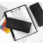 porte documents noir moderne plastique 312mm 241mm clips papier stylo