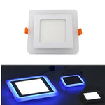 Panneau led double couleur blanc bleu rond carré moderne intégré 110V 220V 6W 9W