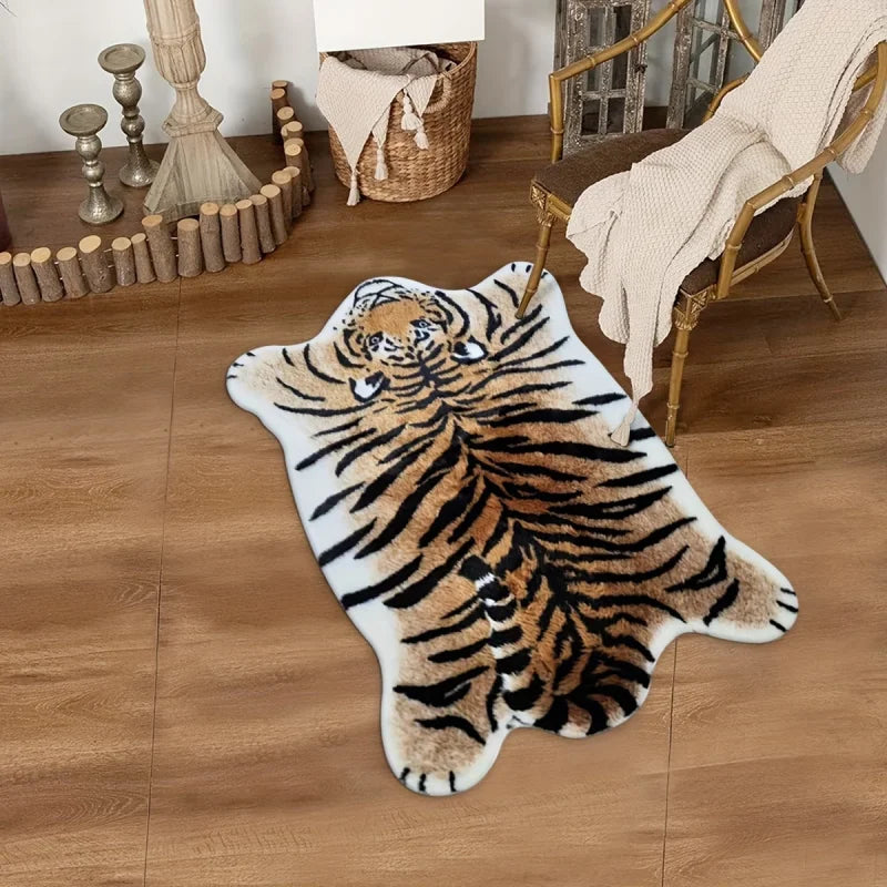 tapis dessin animé tigre polyester antidérapant moderne chambre bain entrée voiture salon