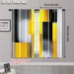 rideau moderne polyester noir gris jaune rayures horizontales abstraits translucide chambre salon
