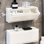 boîte rangement réutilisable blanc noir moderne compartiments éponge bâtonnets oreille cosmétiques sans perçage fixations