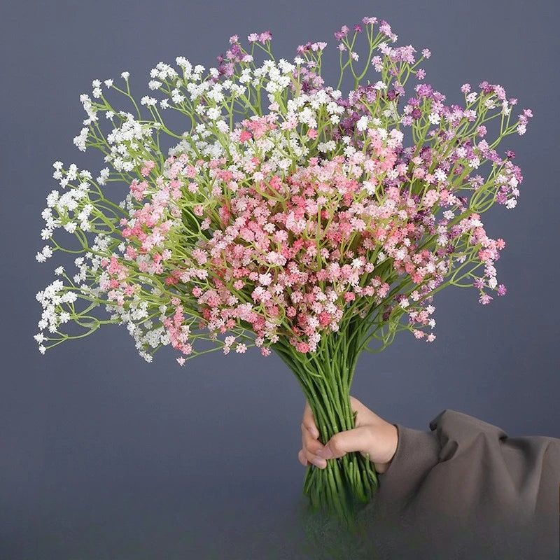 bouquet artificiel rose blanc violet moderne 64cm hauteur 21cm largeur