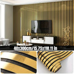 sticker mural auto adhésif texture miroir noir blanc rayures horizontales moderne autocollant