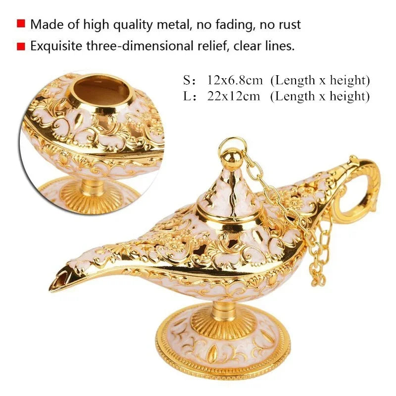lampe huile ornementale artisanale métal durable décoration vintage table chambre orcement