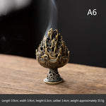 brûleur d'encens laiton bronze doré motif floral traditionnel méditation décoration maison
