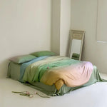 lit drap violet gris moderne ultra doux soyeux housses oreillers taies soft confortable été