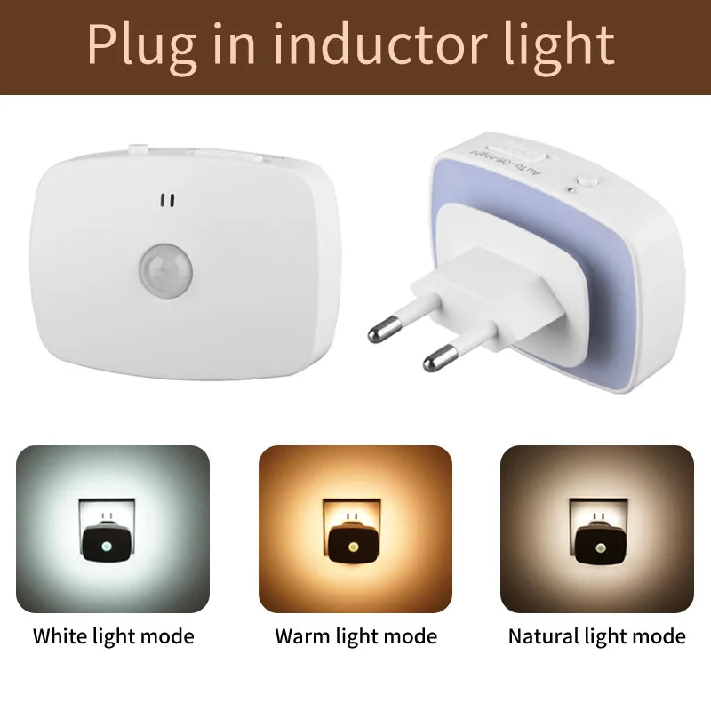 veilleuse led capteur mouvement tri couleur blanc moderne applique murale rectangle urgence chambre couloir