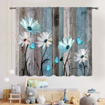 rideaux imprimé marguerites papillons champêtre fleurs sauvages opaque maison hospitalité commerce