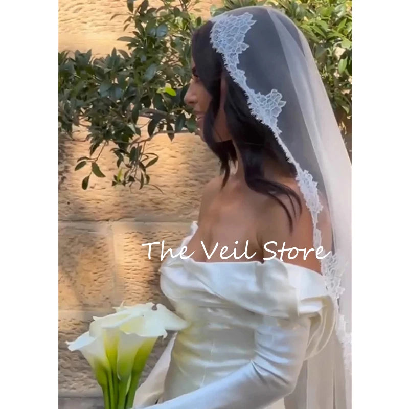 voile mariée blanc dentelle transparente classique bouquet fleursextérieur unique élégant