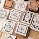 tampons bois floral géométrique vintage décoration créative scrapbooking outils décoratifs DIY étiquettes journaux