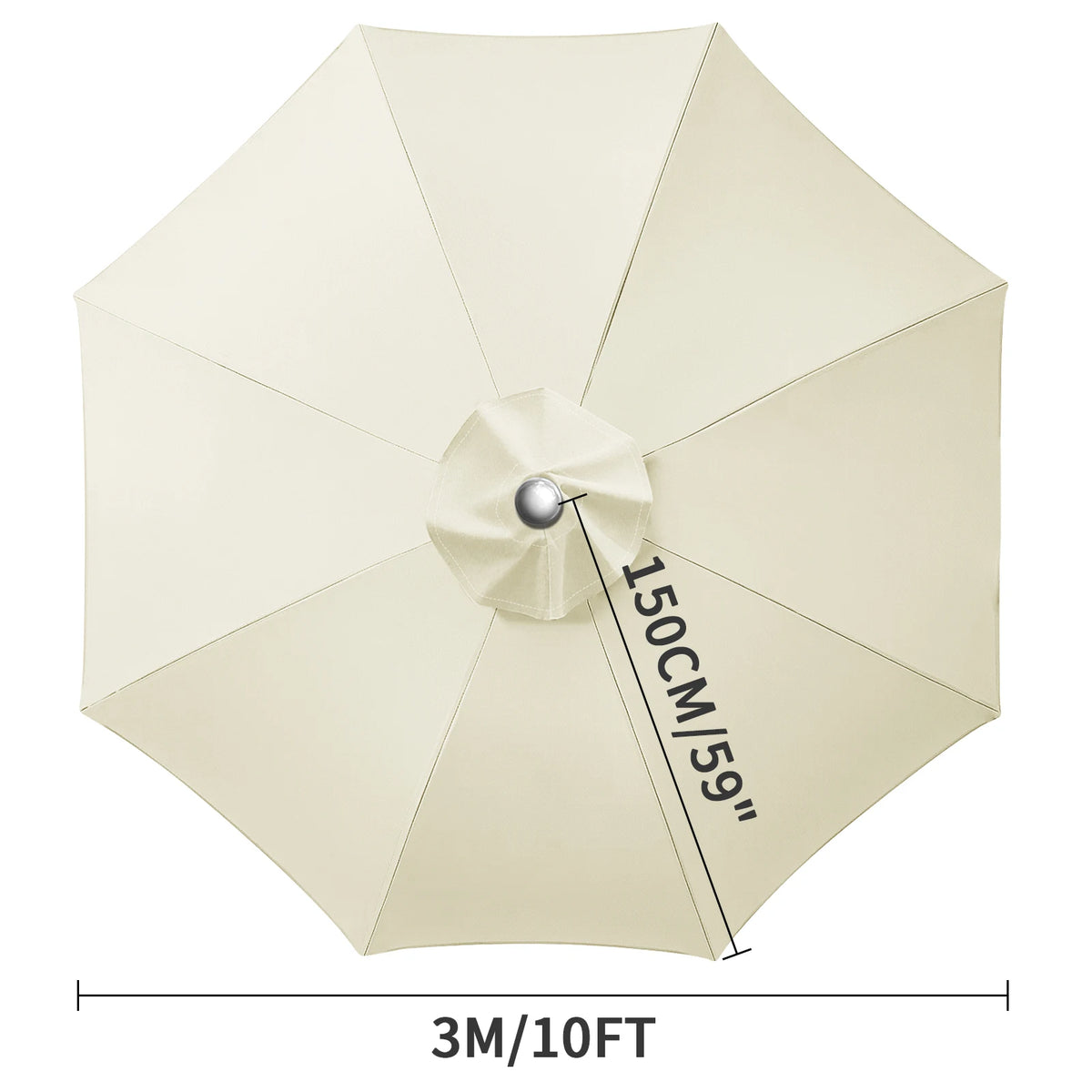 parapluie patio protection beige clair baleines moderne extérieur jardin remplacement toile supérieure