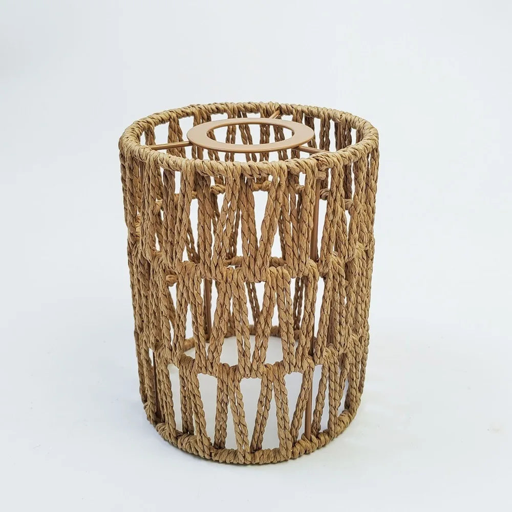 lampe suspendue tressée naturelle moderne rustique 13cm largeur anneau métallique déco maison