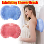 brosse douche exfoliante silicone bleu rose gris texturée points moderne pratique suction cup