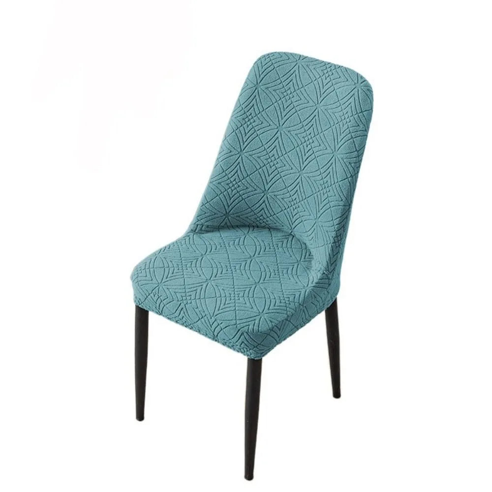 housse chaise gris rose motif géométrique moderne adhésif élastique polyester coton