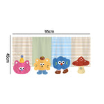 bannière décoration porte fenêtre motif carreaux fruits animaux kawaii enfant 95x45cm