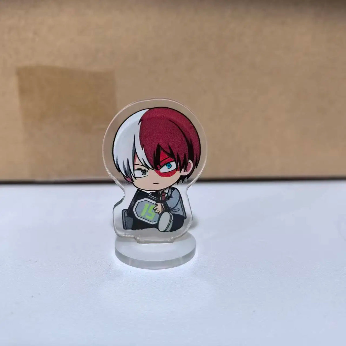 porte clés figurines acryliques transparentes personnages animés cartoon support rond my hero academia